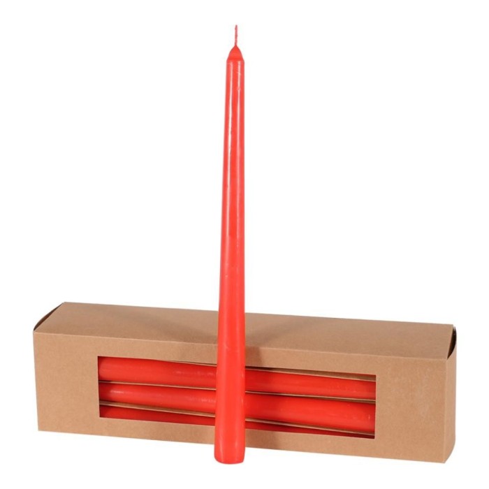 CANDELA CONICA H.300MM D.21MM. ROSSO